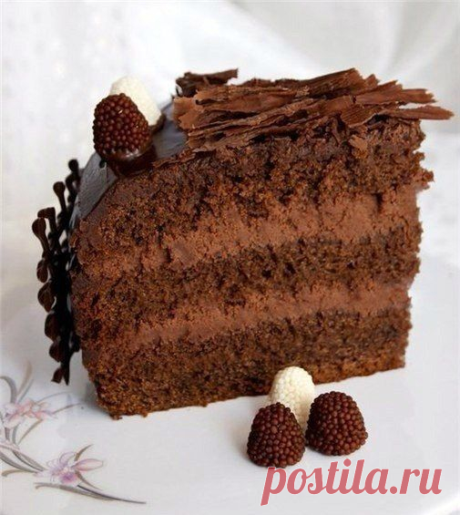 Шоколадный торт с трюфельным кремом / Изысканные кулинарные рецепты