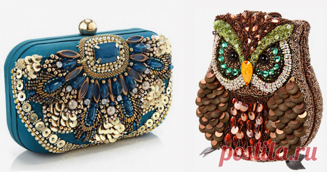 Сумочки-клатчи: безграничная фантазия декора Хочу предложить вашему вниманию большую подборку умопомрачительно красивых сумочек-клатчей — в самых разных техниках исполнения: тут и вышитые бисером сумочки, и декорированные лентами, и расшитые стразами, и в виде зверюшек, и украшенные цветами из ткани, и с цветами из пайеток. Кажется, нет такого вида декора, который не использовали бы дизайнеры для этих сумочек.