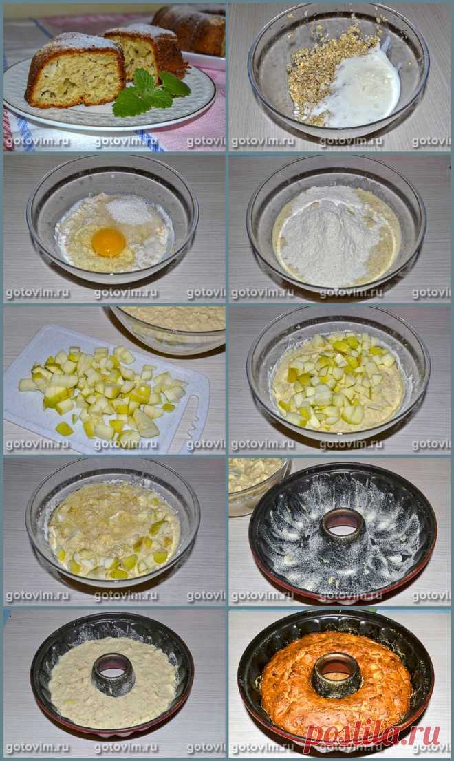 Кекс из овсяных хлопьев с яблоками