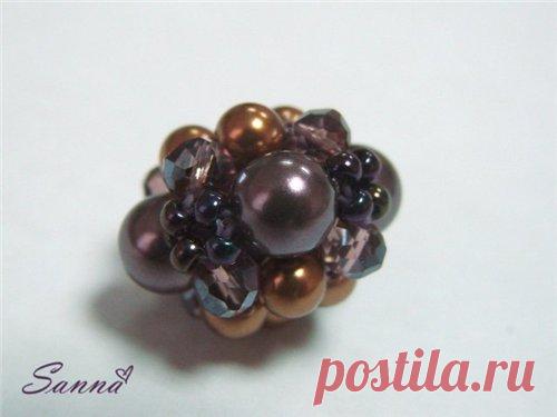 Бусина - октаэдр " Бархатная ". Мастер - класс