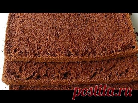 Шоколадный шифоновый бисквит. Получается с первого раза.