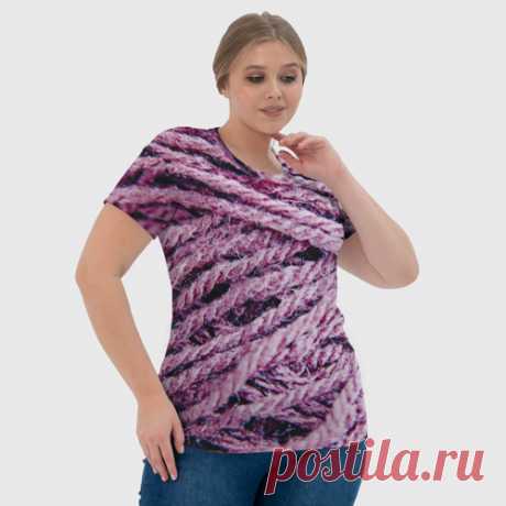 Женская футболка 3D Сиреневые нити - купить по цене 1290 руб в интернет-магазине Всемайки, арт 3652661