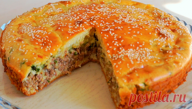 Пирог с мясом: любимое блюдо моего мужа (проще и вкуснее беляшей). Делюсь рецептом  и рекомендую.
