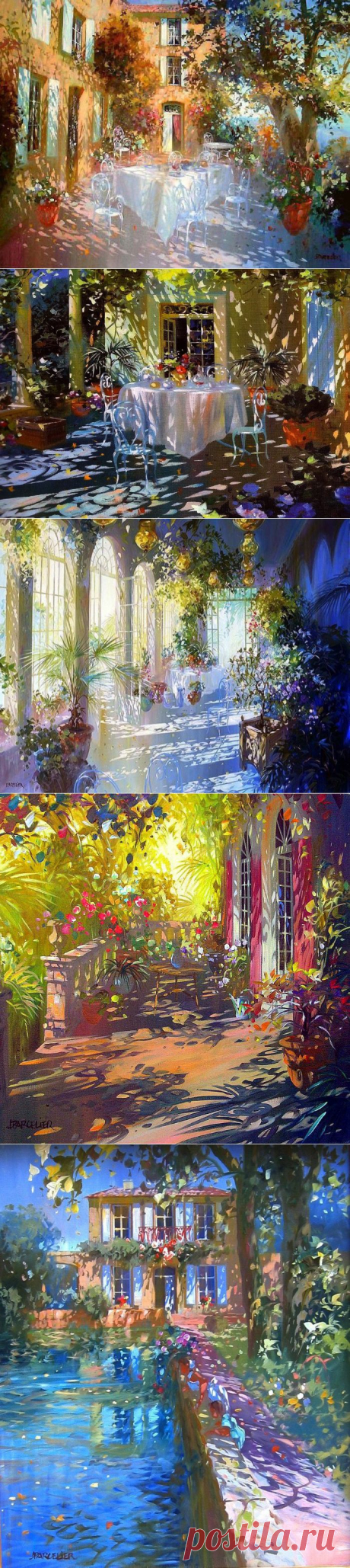 Французский художник Laurent Parcelier. Картины, написанные солнечными зайчиками..