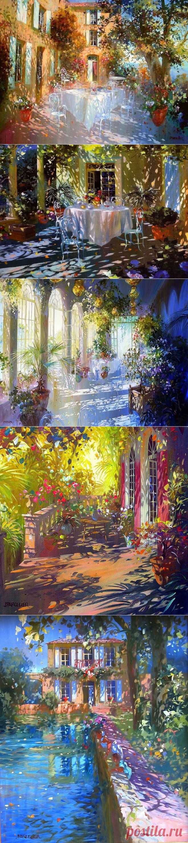 Французский художник Laurent Parcelier. Картины, написанные солнечными зайчиками..