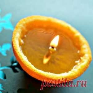АРОМАТНАЯ АПЕЛЬСИНОВАЯ СВЕЧКА БЕЗ ВОСКА