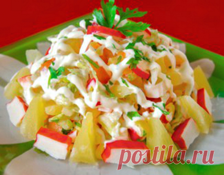 Рецепты салатов с крабовыми палочками - Перчинка Хозяюшка -