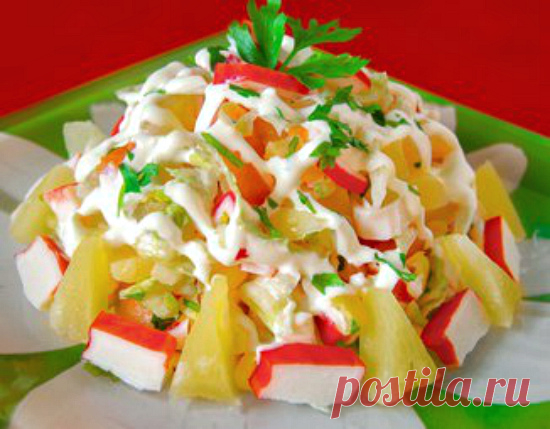 Рецепты салатов с крабовыми палочками - Перчинка Хозяюшка -