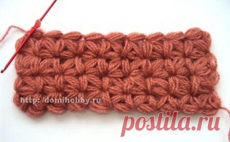 Узоры крючком из пышных столбиков