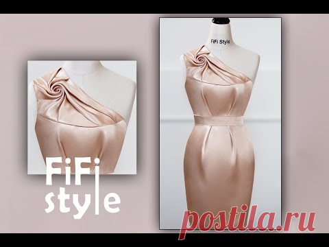 FiFi Style : TR-Draping - Юбка с плеча, плиссированная роза