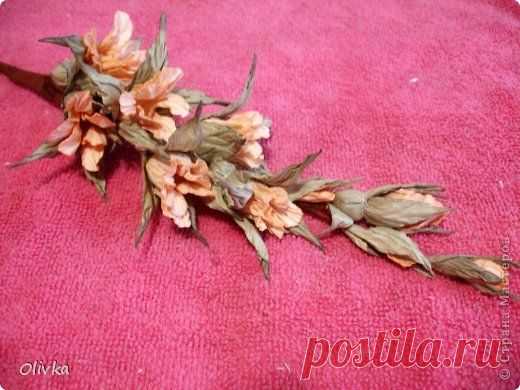 Веточка цветов из бумаги от Olivka. Мастер-класс