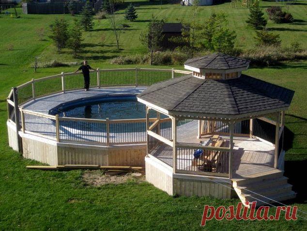 Палуба бассейна и беседка | Hometalk