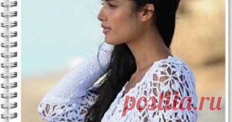 Квадратный мотив крючком (10) Схема и описание вязания крючком ажурного мотива