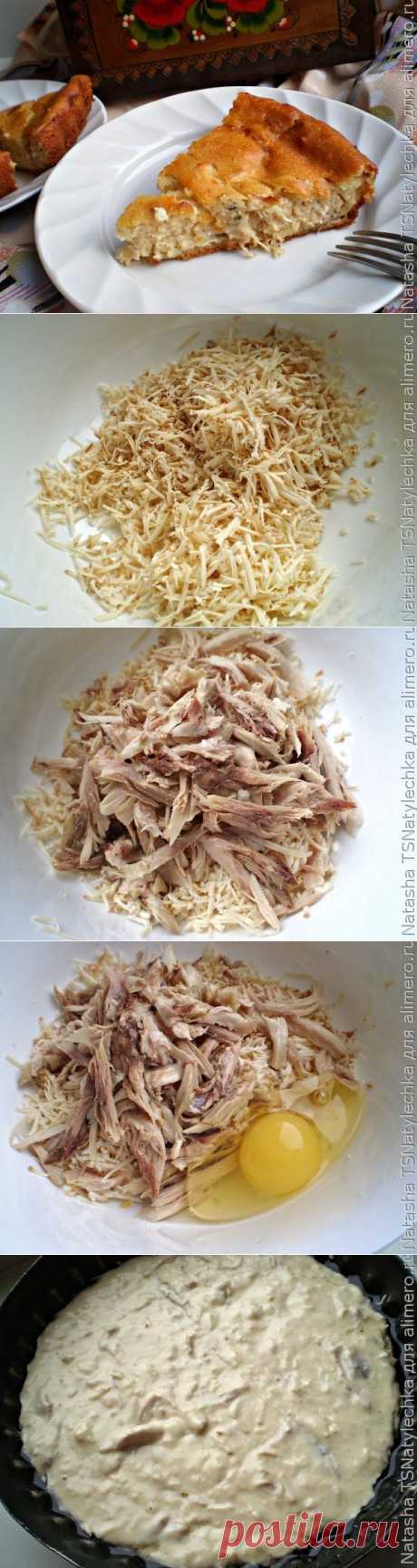 Закусочный сырный пирог с курицей