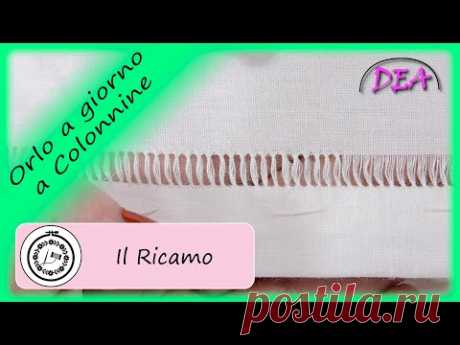 Ric.4°Tut.- L'Orlo al Giorno a Colonnine. Decorazione dell'orlo. Barrette parallele per le sfilature
