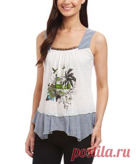White Graphic Tank