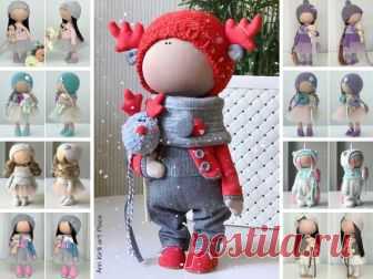 New Year Doll, Marry Christmas Doll, Winter Decor Doll, Fabric Rag Doll, Nursery Decor Doll, Tilda Cloth Doll, Red Art Soft Doll by Yulia K Hello, dear visitors!  This is handmade textile doll created by Master Yulia K. (Sochi, Russia). All dolls stated on the photo are mady by artist Yulia K. You can find them in our shop searching by artist name: https://www.etsy.com/shop/AnnKirillartPlace?ref=hdr&search_query=yulia+k