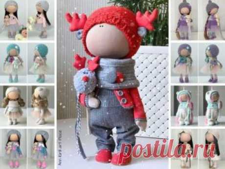 New Year Doll, Marry Christmas Doll, Winter Decor Doll, Fabric Rag Doll, Nursery Decor Doll, Tilda Cloth Doll, Red Art Soft Doll by Yulia K Hello, dear visitors!  This is handmade textile doll created by Master Yulia K. (Sochi, Russia). All dolls stated on the photo are mady by artist Yulia K. You can find them in our shop searching by artist name: https://www.etsy.com/shop/AnnKirillartPlace?ref=hdr&search_query=yulia+k