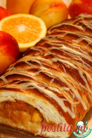 Рецепт "Ароматная плетенка с яблоками".Необыкновенно вкусное тесто.