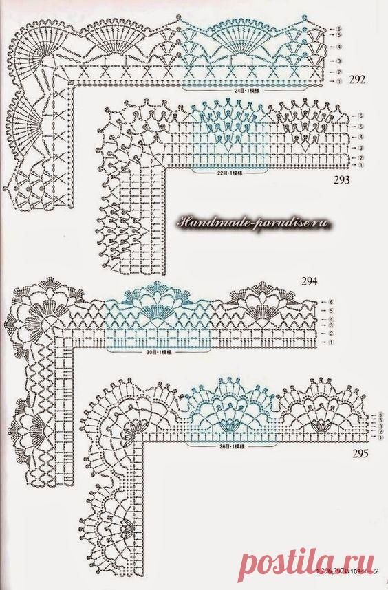 Схемы мотивов для пледа крючком. Подборка японских схем для вязания крючком пледов, покрывал, подушек, скатерти, шалей и палантинов, а также схем обвязки