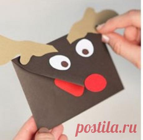 Новогодние конверты для открыток - Поделки с детьми | Деткиподелки