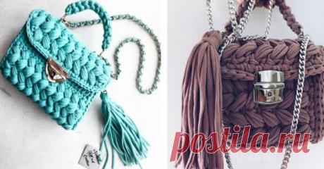Очаровательная трикотажная сумка своими руками