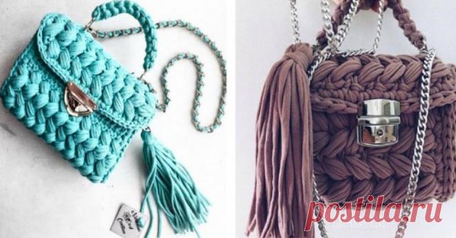 Очаровательная трикотажная сумка своими руками