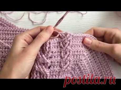 Косы, жгуты крючком (рельефные столбики с накидом)