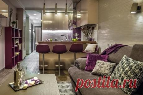 Яркий интерьер двухкомнатной квартиры 53,7 м2 Яркий интерьер двухкомнатной квартиры 53,7 м2.Для этого интерьера дизайнеры привезли из Европы большую часть отделочных материалов и часть мебели, сделали пять вариантов планировок для квартиры неправ...