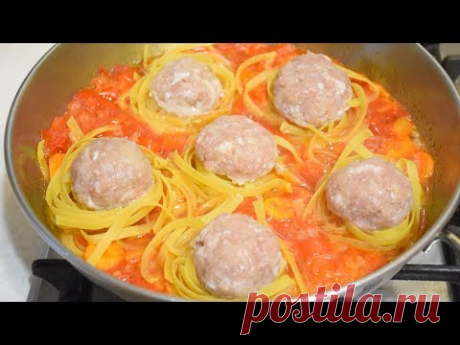 Вкуснота из Фарша за 30 минут! ✧ Макароны Гнёзда с Мясом и Овощами