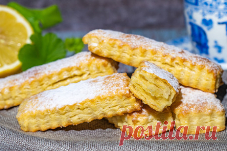 Слоёное печенье «язычки» с сахаром по-домашнему – рецепт с фото