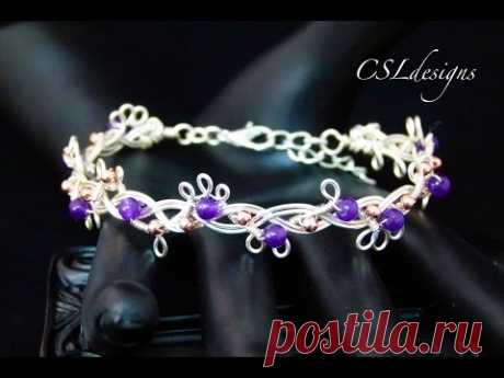 Organic beaded wirework braided bracelet