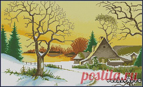 Природа, пейзажи - схемы вышивки крестом , xsd, Pattern Maker, программы, идеи рукоделья.