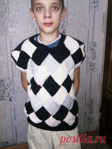 Жилетка в технике энтрелак / Вязание спицами / Вязание спицами для детей