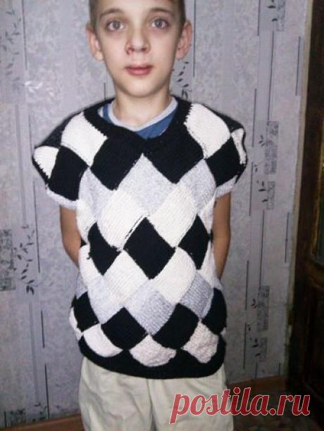 Жилетка в технике энтрелак / Вязание спицами / Вязание спицами для детей