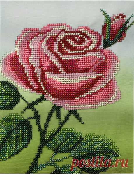 Набор для вышивания бисером Бисеринка "Розовая роза", 14 х 18,5 см — купить в интернет-магазине OZON.ru с быстрой доставкой