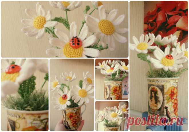 Ромашки крючком (с фотографиями!) | NiceHandMade - вязание крючком для дома