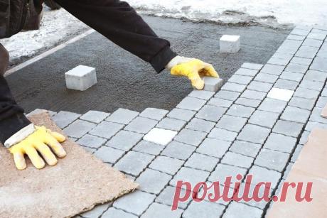 Как уложить тротуарную плитку прямо на бетон