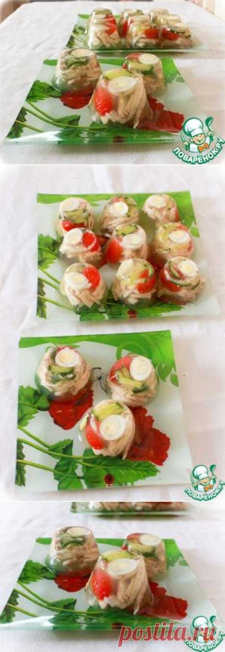 Заливное из курицы, приготовленное в мультиварке