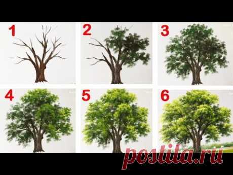How to Paint a Tree with Acrylic lesson 13