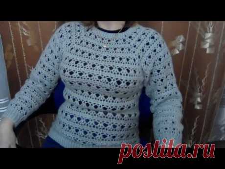 Кофта женская. Реглан. Крючком. 3 часть