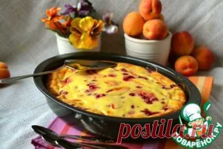 Заливной пирог с абрикосами - кулинарный рецепт