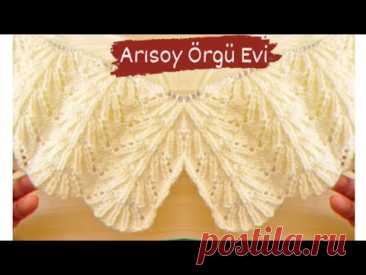 Süpürge Modeli ♡ İki Şiş Gelin Yeleği/ Yelek, Hırka, Süveter Örgü Modeli #örgümodeli #knitting