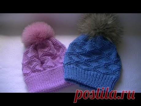Вязание шапки узором &quot;Парча&quot;