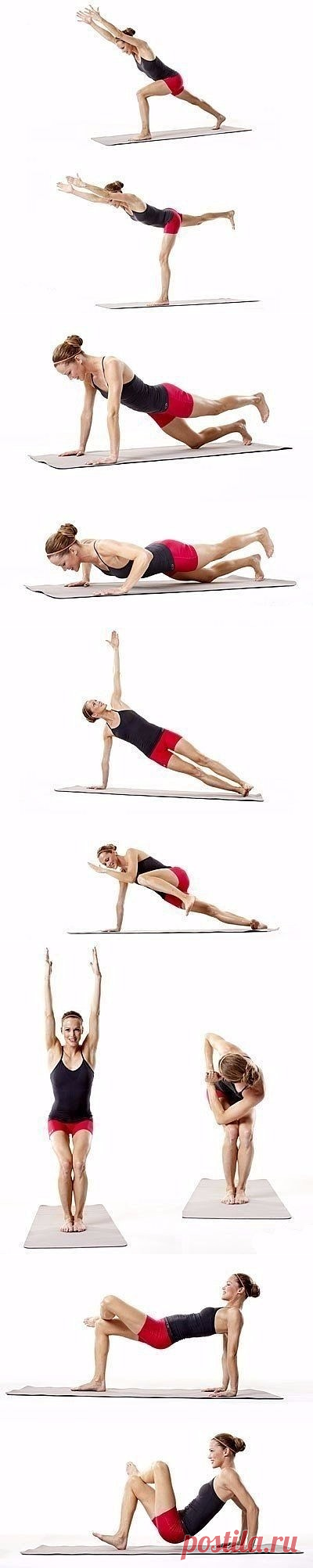 Тренировка для общего тонуса тела
Выполняйте каждое упражнение по 15 раз!