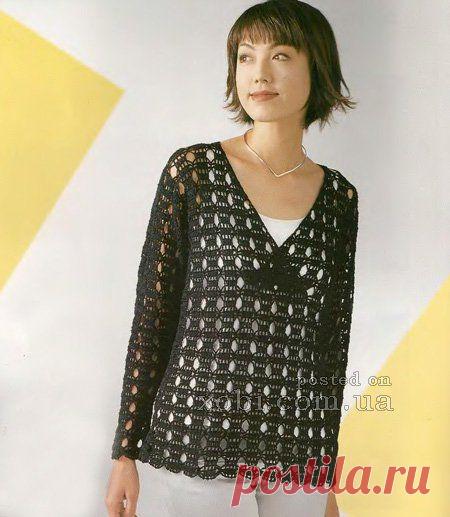 Женские пуловеры и свитера вязаные крючком и спицами » Страница 2