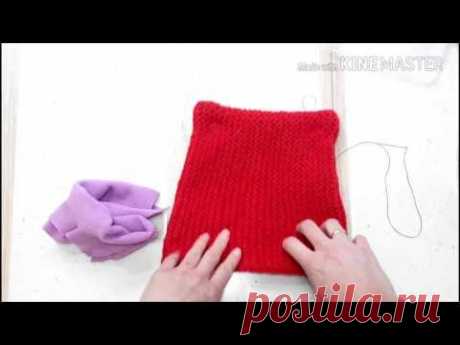 Как вшить подкладку в вязаную шапочку. - YouTube