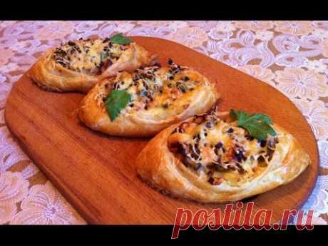 Лодочки из Слоеного Теста с Картофелем, Курицей и Огурцами/Простой Рецепт(Очень Вкусно)
