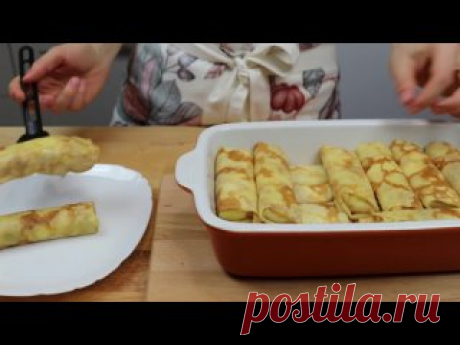 Самые вкусные БЛИНЧИКИ С ТВОРОГОМ? -Идеальные -тонкие, нежные и эластичные Тесто:500 мл. молока3 яйца20 г сахара1/3 ч.л. соли170 г пшеничной муки, в/с50 мл. подсолнечного масла, без запахаТворожная начинка:350 г творога2 яйца30 г сахара40 г изюма5 г ванильного сахара+ 20 г сливочного масла, растопленногоЗапекать блины при 200 °С около 35 минут . Время запекания...