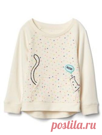 Starry kitten pocket sweatshirt